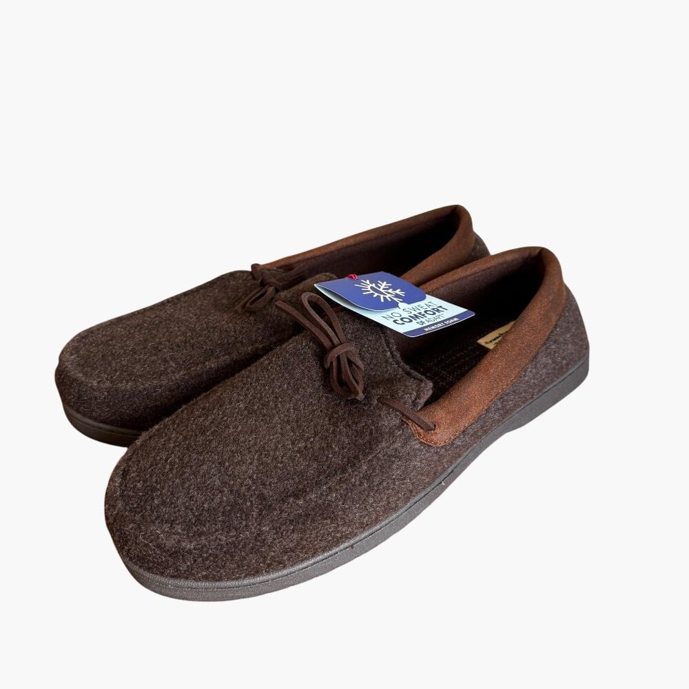 NEW Dluxe by Dearfoams Men's Moccasin Slippers - Size X-Large 13-14